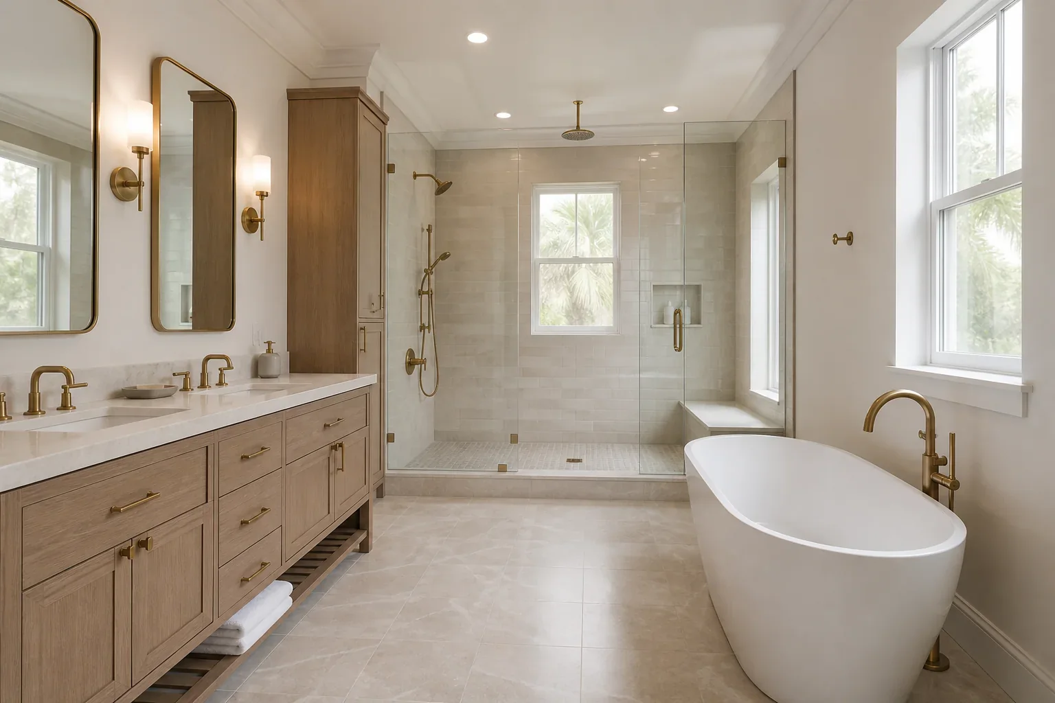 Completed bathroom remodel in St. Petersburg, Florida
