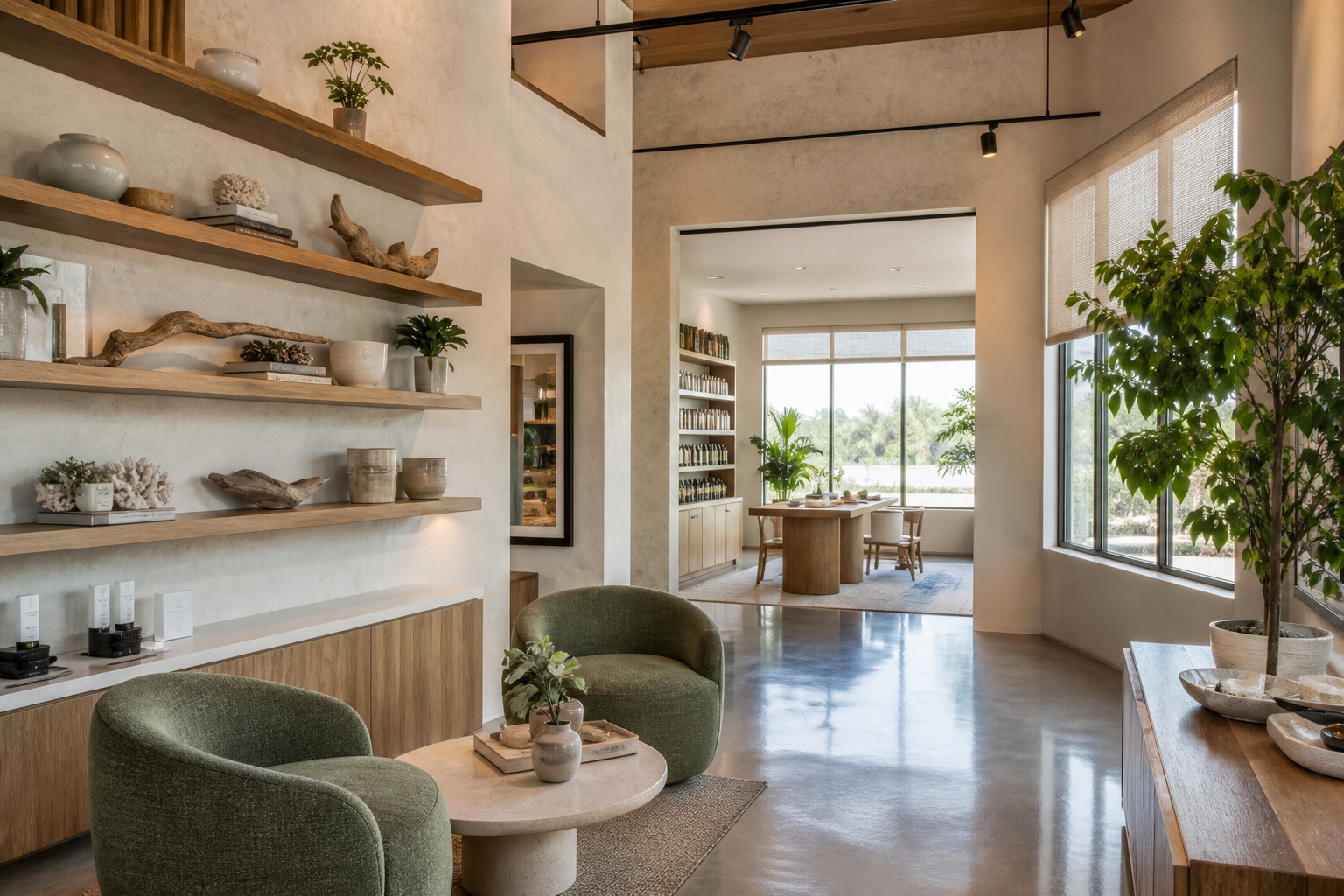 Completed boutique commercial interior in Sarasota Florida