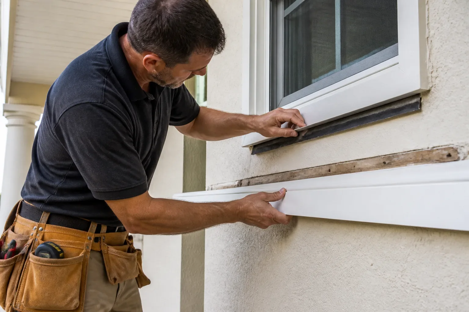 Exterior trim repair underway in Tampa, Florida