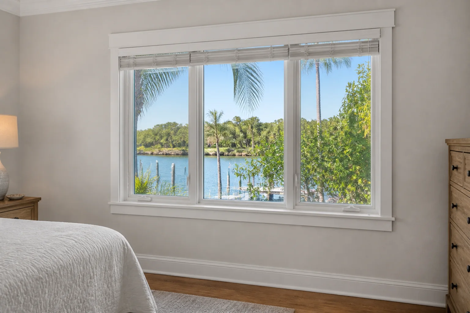 Completed interior window and trim repair in Sarasota, Florida
