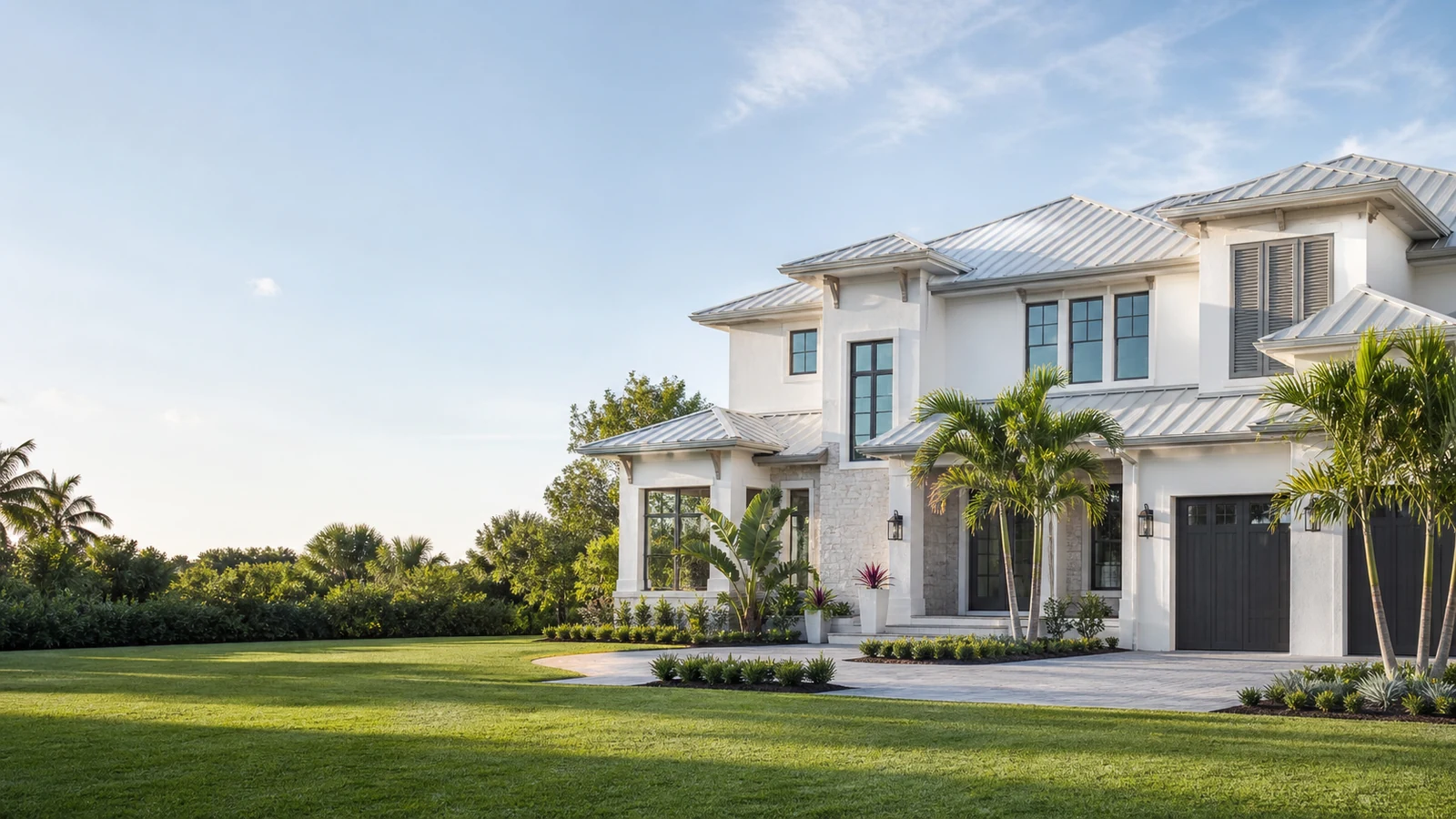 Finished white coastal home in Pinellas County