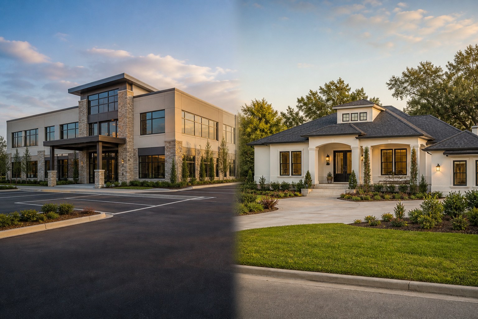Illustrative residential and commercial construction services for a Florida home and business property