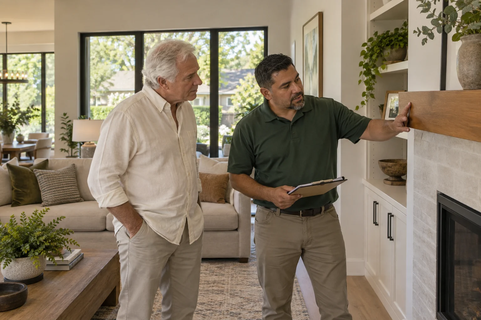 Homeowner and contractor completing a final walkthrough after a Tampa Bay renovation